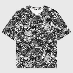 Футболка оверсайз женская Автотюнинг - запчасти, цвет: 3D-принт