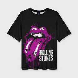 Женская футболка оверсайз The Rolling Stones - lips