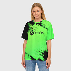 Футболка оверсайз женская Xbox game pass краски, цвет: 3D-принт — фото 2