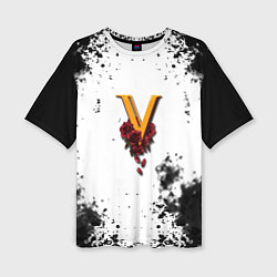 Женская футболка оверсайз Cyberpunk 2077 группировка Валентинос