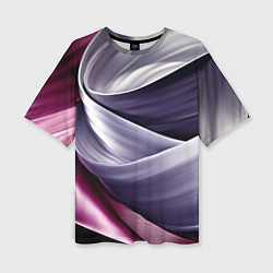 Женская футболка оверсайз Абстрактные волнистые полосы