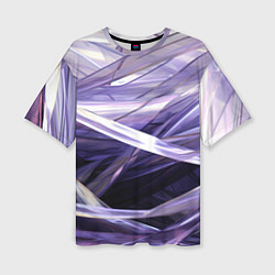 Женская футболка оверсайз Фиолетовые прозрачные полосы