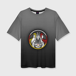 Женская футболка оверсайз Осетины на темном фоне