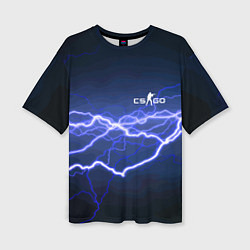 Женская футболка оверсайз Counter Strike - lightning
