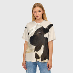 Футболка оверсайз женская Настоящая корова, цвет: 3D-принт — фото 2