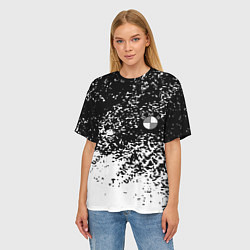 Футболка оверсайз женская BMW краски текстура, цвет: 3D-принт — фото 2