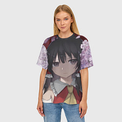 Футболка оверсайз женская Touhou Project Рейму Cute Сакура, цвет: 3D-принт — фото 2