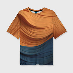 Футболка оверсайз женская Оранжевая и синяя абстракция, цвет: 3D-принт