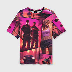 Футболка оверсайз женская GTA V style art, цвет: 3D-принт