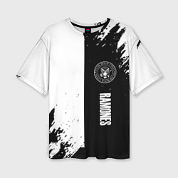 Футболка оверсайз женская Ramones краски абстракция, цвет: 3D-принт