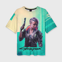 Женская футболка оверсайз Cyberpunk 2077 game color