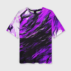 Женская футболка оверсайз Чёрная и розовая буря