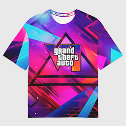 Футболка оверсайз женская GTA 6 logo абстракция, цвет: 3D-принт