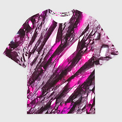 Футболка оверсайз женская Розовые драгоценные кристаллы, цвет: 3D-принт
