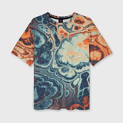 Женская футболка оверсайз Абстрактный разноцветный узор