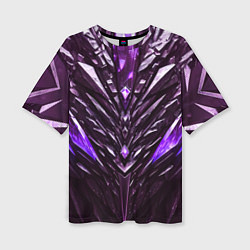 Женская футболка оверсайз Фиолетовые кристаллы и камень