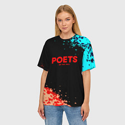 Футболка оверсайз женская Poets of the fall краски брызги, цвет: 3D-принт — фото 2