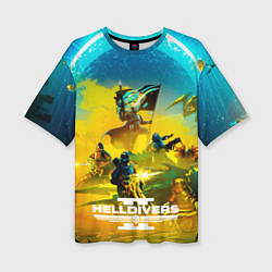 Женская футболка оверсайз Helldivers 2: Battle