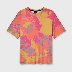 Женская футболка оверсайз Цветной яркий камуфляж