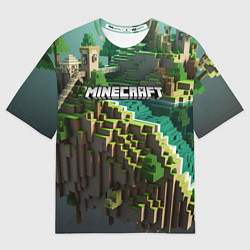 Футболка оверсайз женская Minecraft logo летняя карта, цвет: 3D-принт