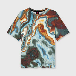 Женская футболка оверсайз Мраморная текстура