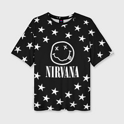Женская футболка оверсайз Nirvana stars steel