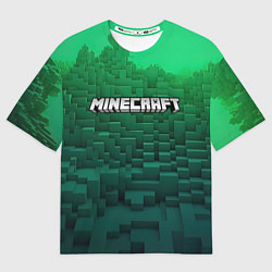Футболка оверсайз женская Minecraft logo green, цвет: 3D-принт