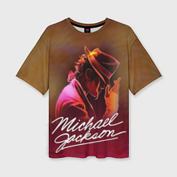 Женская футболка оверсайз Michael Jackson нарисованный кистью