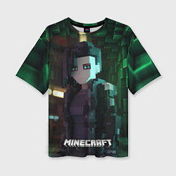 Женская футболка оверсайз Minecraft matrix