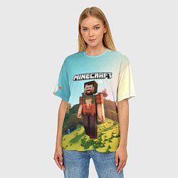 Футболка оверсайз женская Minecraft персонаж, цвет: 3D-принт — фото 2