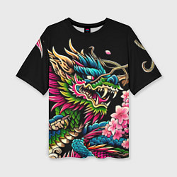 Футболка оверсайз женская Irezumi - Japanese dragon ai art, цвет: 3D-принт