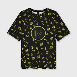 Женская футболка оверсайз Twenty one pilots pattern rock yellow