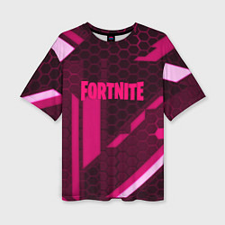 Женская футболка оверсайз Fortnite броня розовая эпик