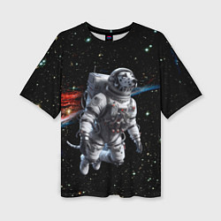 Женская футболка оверсайз The dalmatian brave cosmonaut - ai art