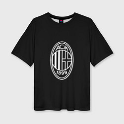 Футболка оверсайз женская Milan fc белое лого, цвет: 3D-принт