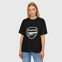 Футболка оверсайз женская Arsenal fc белое лого, цвет: 3D-принт — фото 2