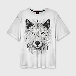 Женская футболка оверсайз Фантастический волк