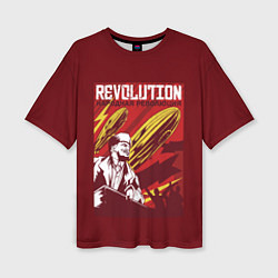 Женская футболка оверсайз Народная революция с Лениным