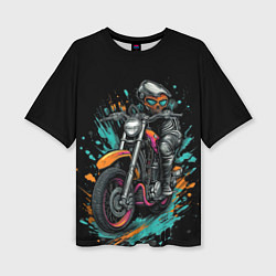 Женская футболка оверсайз Ретро-мотоцикл старый арт