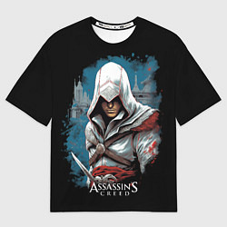 Футболка оверсайз женская Assassins creed белый костюм, цвет: 3D-принт