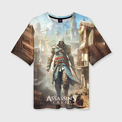 Женская футболка оверсайз Assassins creed старый город