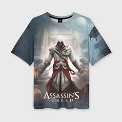 Женская футболка оверсайз Assassins creed poster game