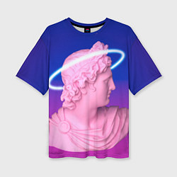 Женская футболка оверсайз Vaporwave neon