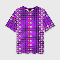 Женская футболка оверсайз Фиолетовые плитки
