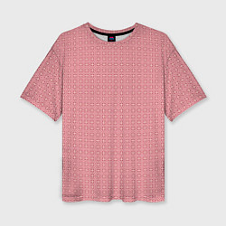 Женская футболка оверсайз Светлый красно-розовый паттерн узоры