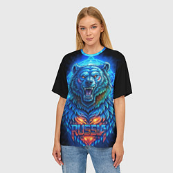 Футболка оверсайз женская Ледяной белый русский медведь, цвет: 3D-принт — фото 2