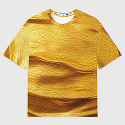 Женская футболка оверсайз Золотая поверхность с волнами и рябью