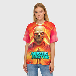 Футболка оверсайз женская Abiotic Factor horror skull, цвет: 3D-принт — фото 2
