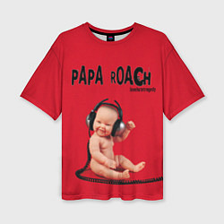 Футболка оверсайз женская Papa Roach - baby with headphones, цвет: 3D-принт