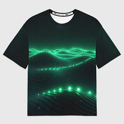 Женская футболка оверсайз Круглый зеленый мистический фон